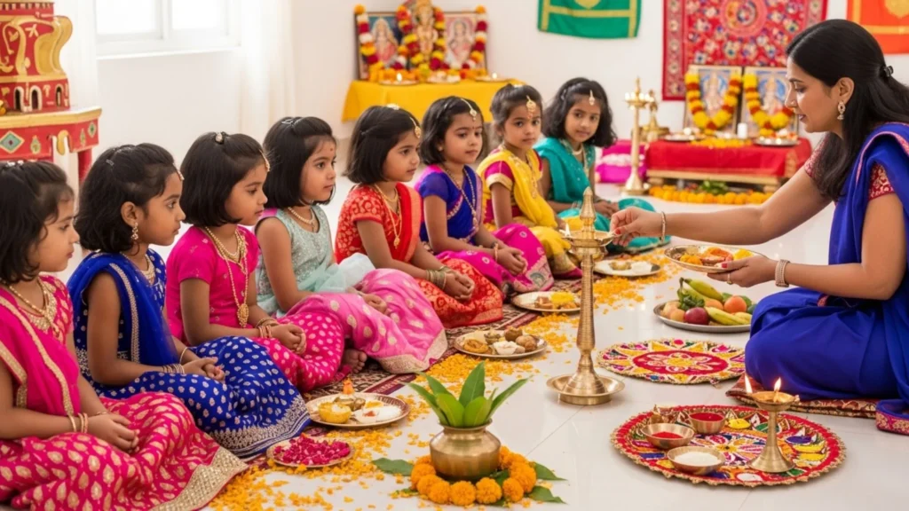Navratri Kanya Pujan: महाअष्टमी आणि महानवमीला कधी व कसे करावे कन्या पूजन? शारदीय नवरात्रात कन्या पूजनाचे महत्व जाणून घ्या. 2 Navratri Kanya Pujan