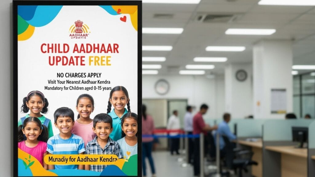 Free Aadhaar Update Child: UIDAI कडून लाखो कुटुंबांना दिलासा! मुलांच्या आधार अपडेटसाठी शुल्क रद्द. 3 Free Aadhaar Update Child