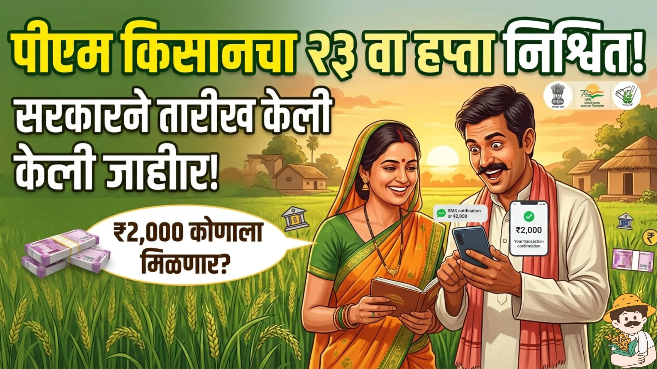 PM Kisan 23th Installment date: पीएम किसानचा 23 वा हप्ता निश्चित! सरकारने तारीख केली जाहीर, जाणून घ्या; ₹2,000 कोणाला मिळणार? 1 PM Kisan 23th Installment date