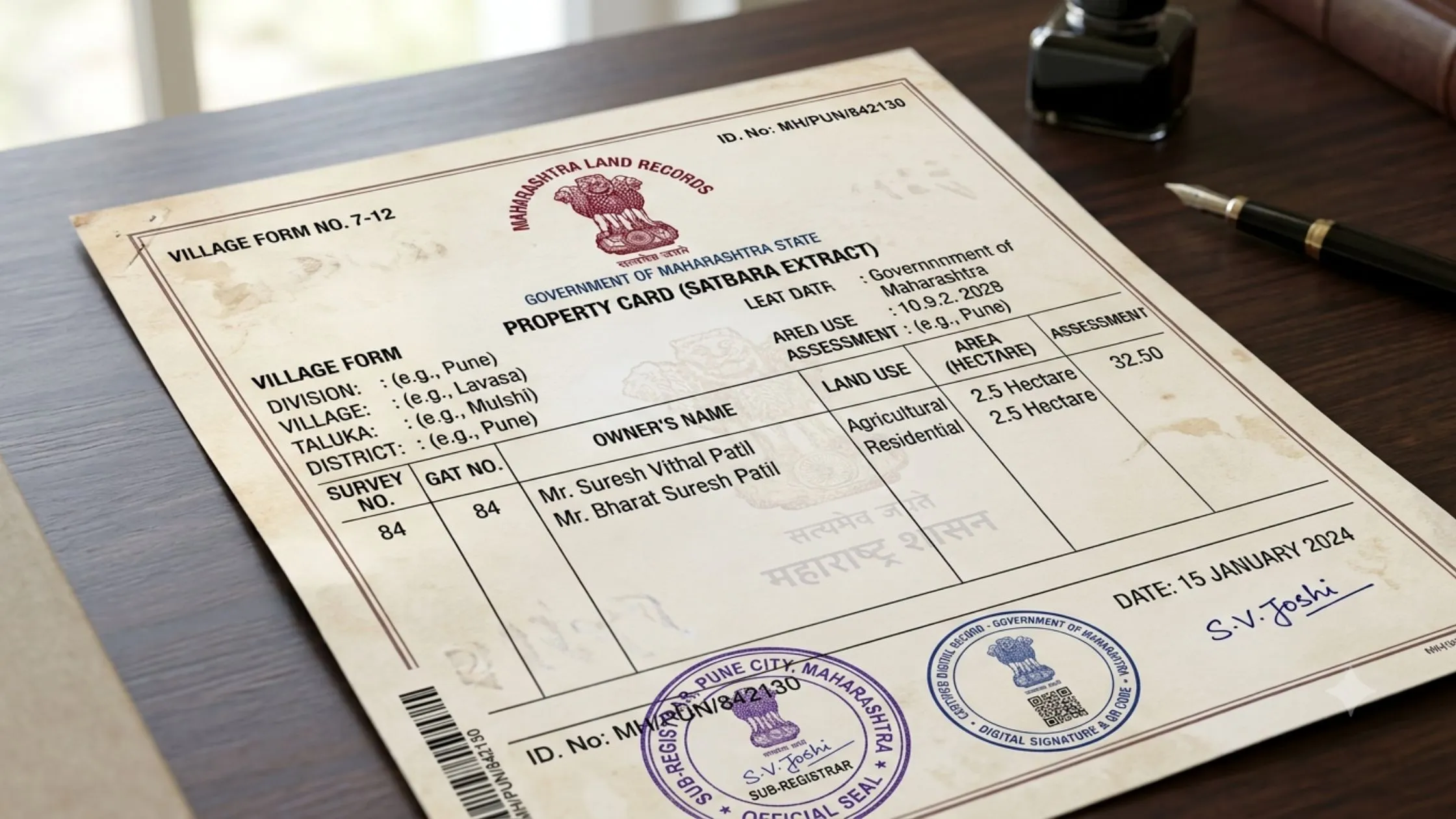 Vertical property card maharashtra